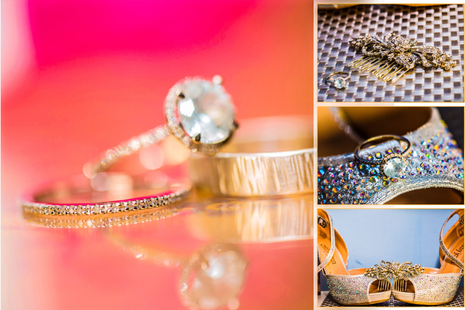 collage of jewelry, accessories, and shoes