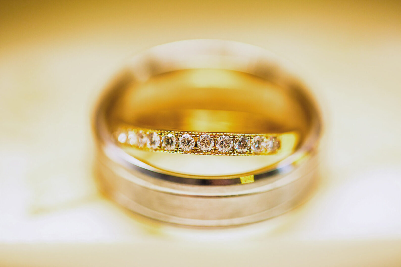 Close up image of a bracelet with diamonds